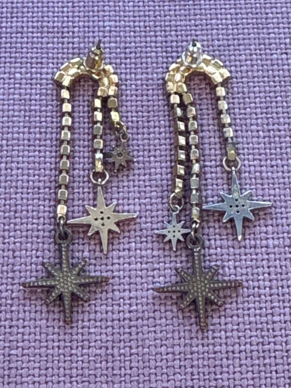 Elizabeth Cole Starlyn Earrings in Gold Womens Drop Dangle Rhinestones Crystals